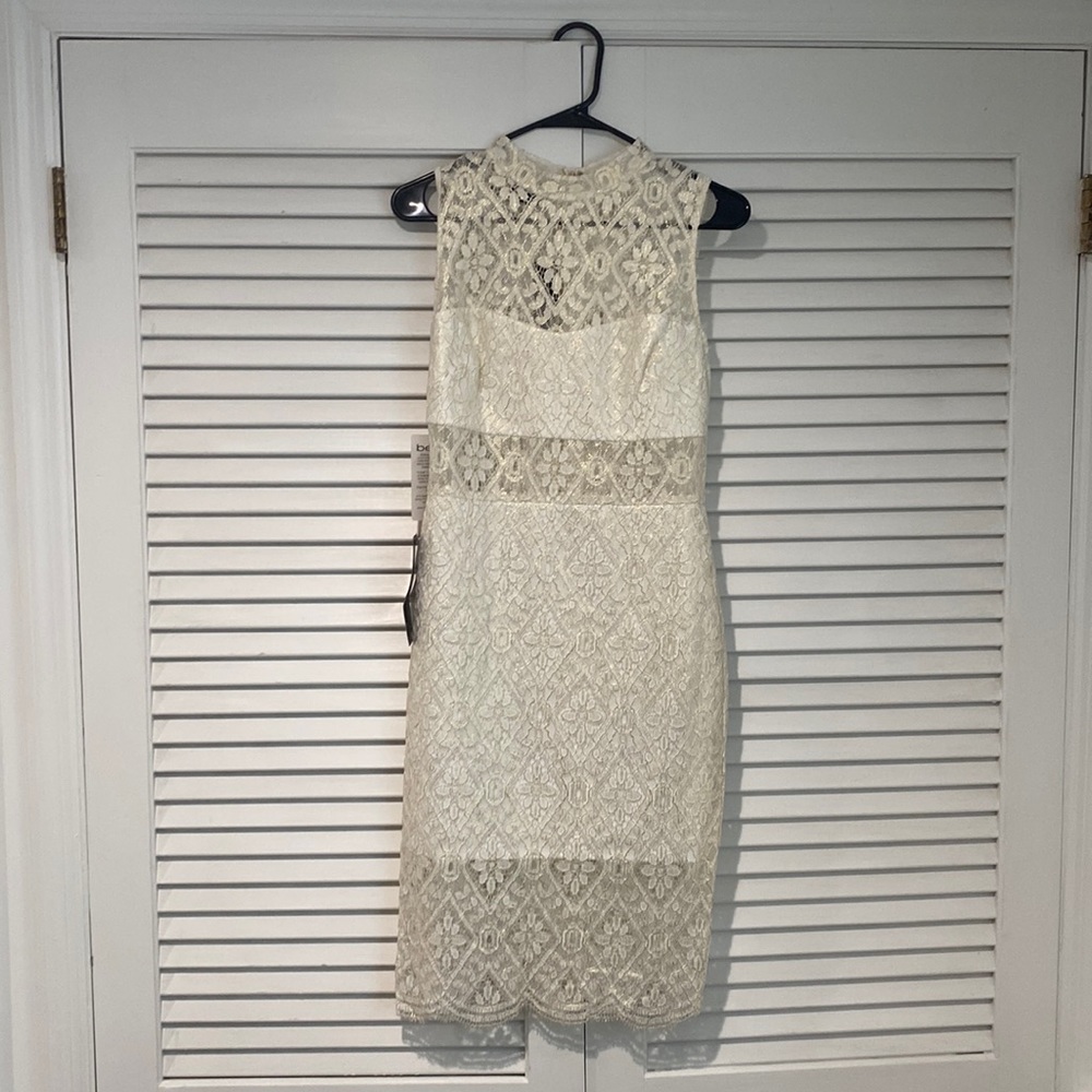 BEBE TEGAN LACE DRESS